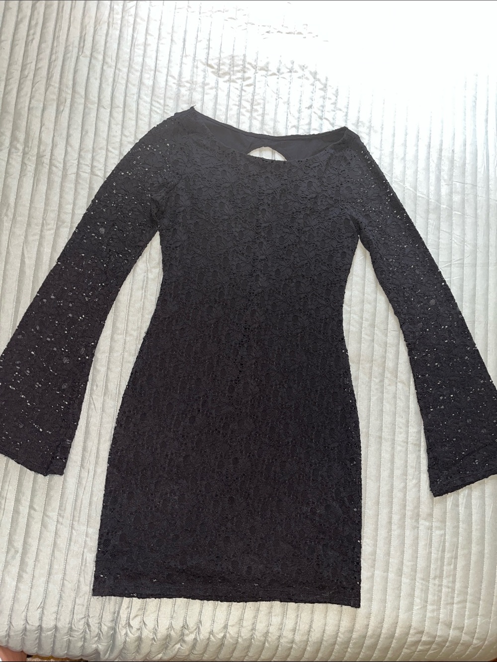 Black Lace Long-Sleeve Dress